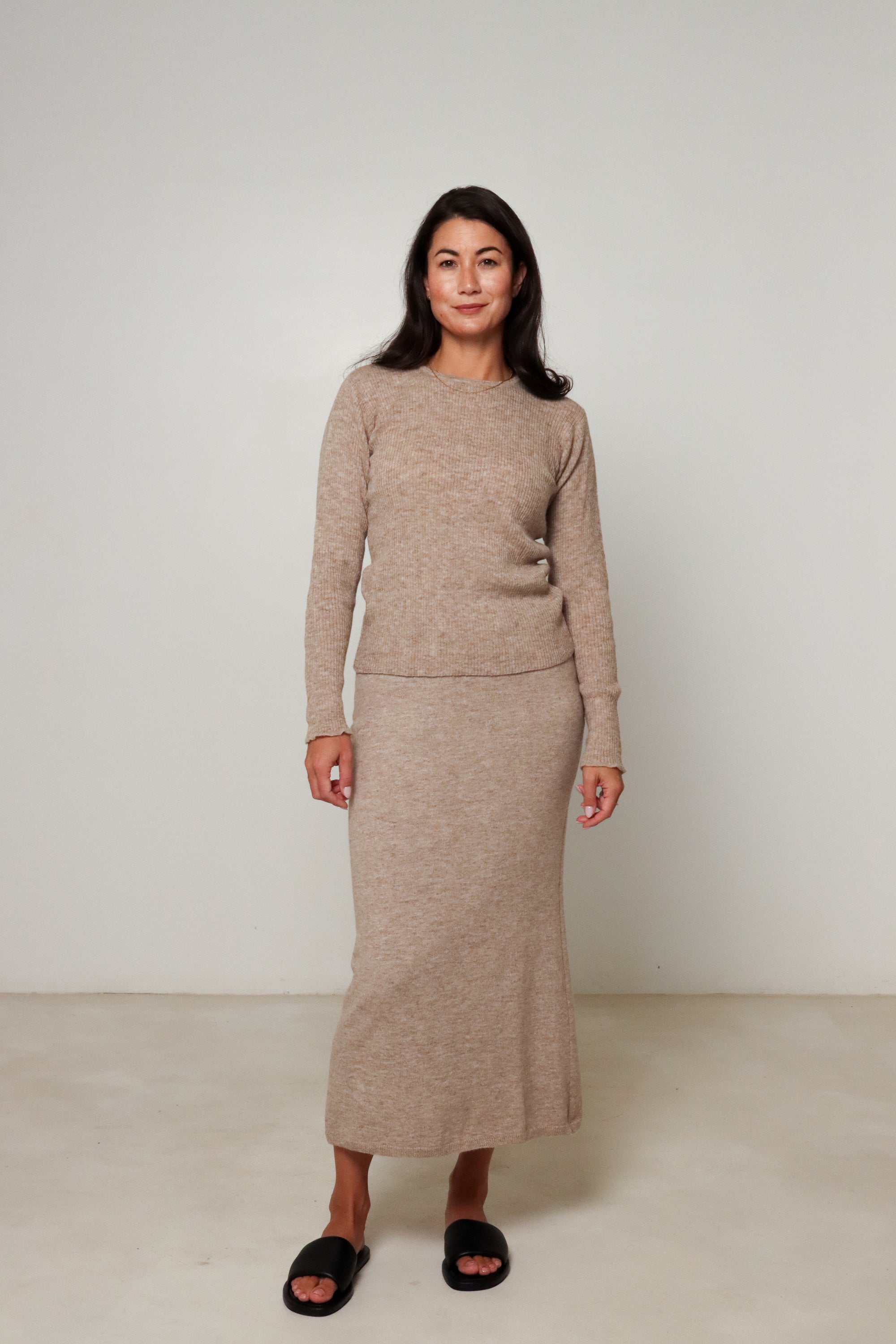 100% Natural Long Sleeve Top#colour_fawn
