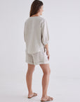 linen top for women with sleeves to elbow