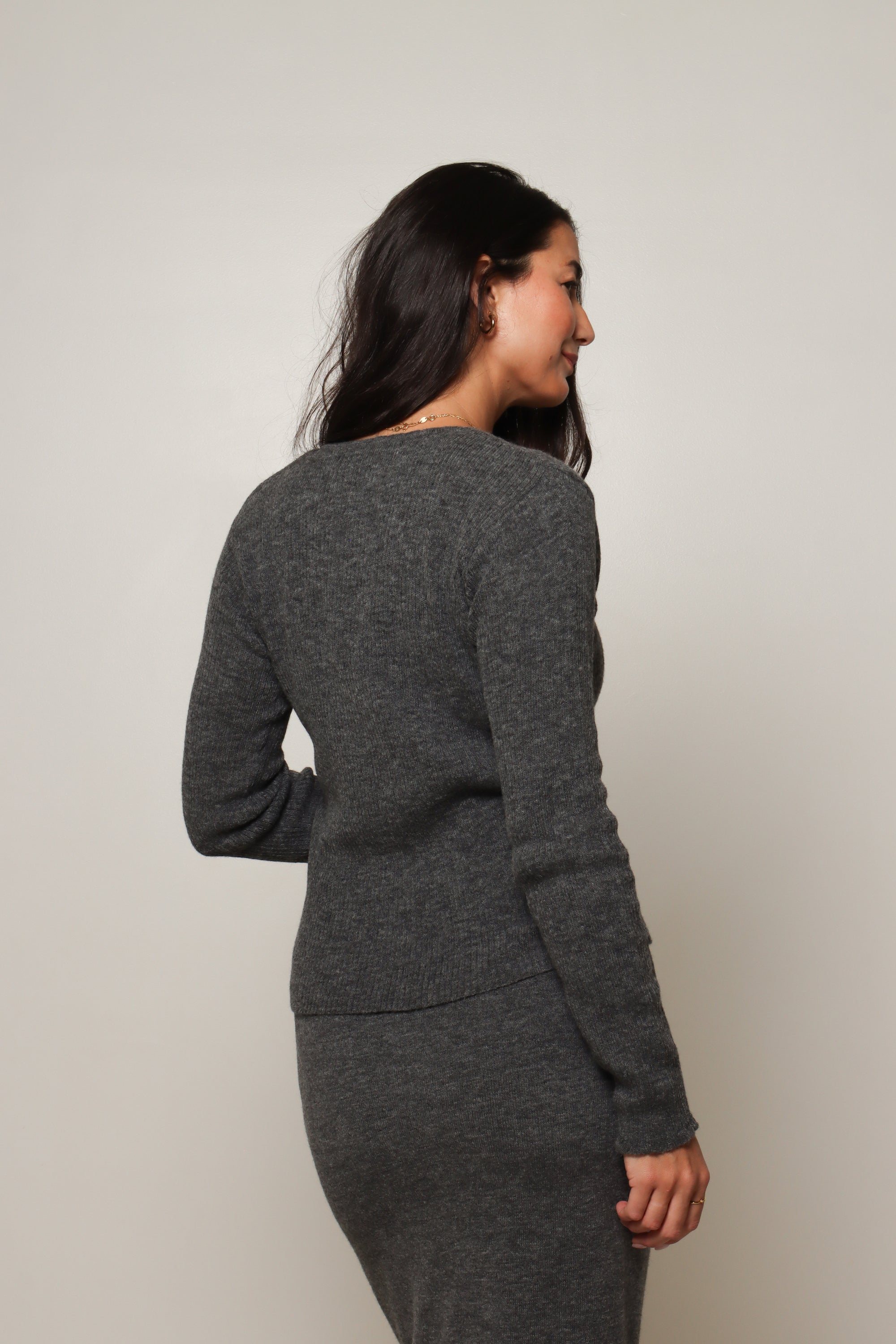 Alpaca Long Sleeve Top Charcoal