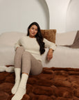 beige alpaca leggings