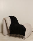 Black Baby Alpaca Throw