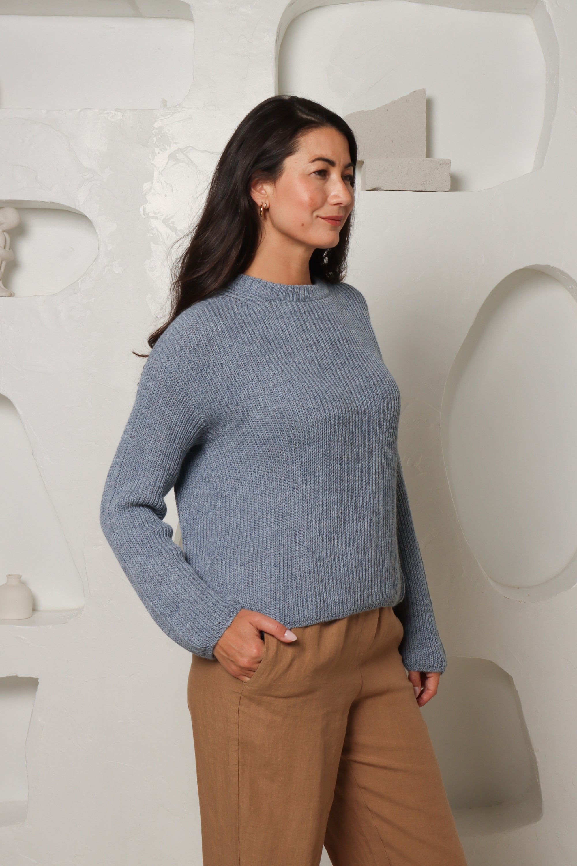 buy baby alpaca round neck jumper