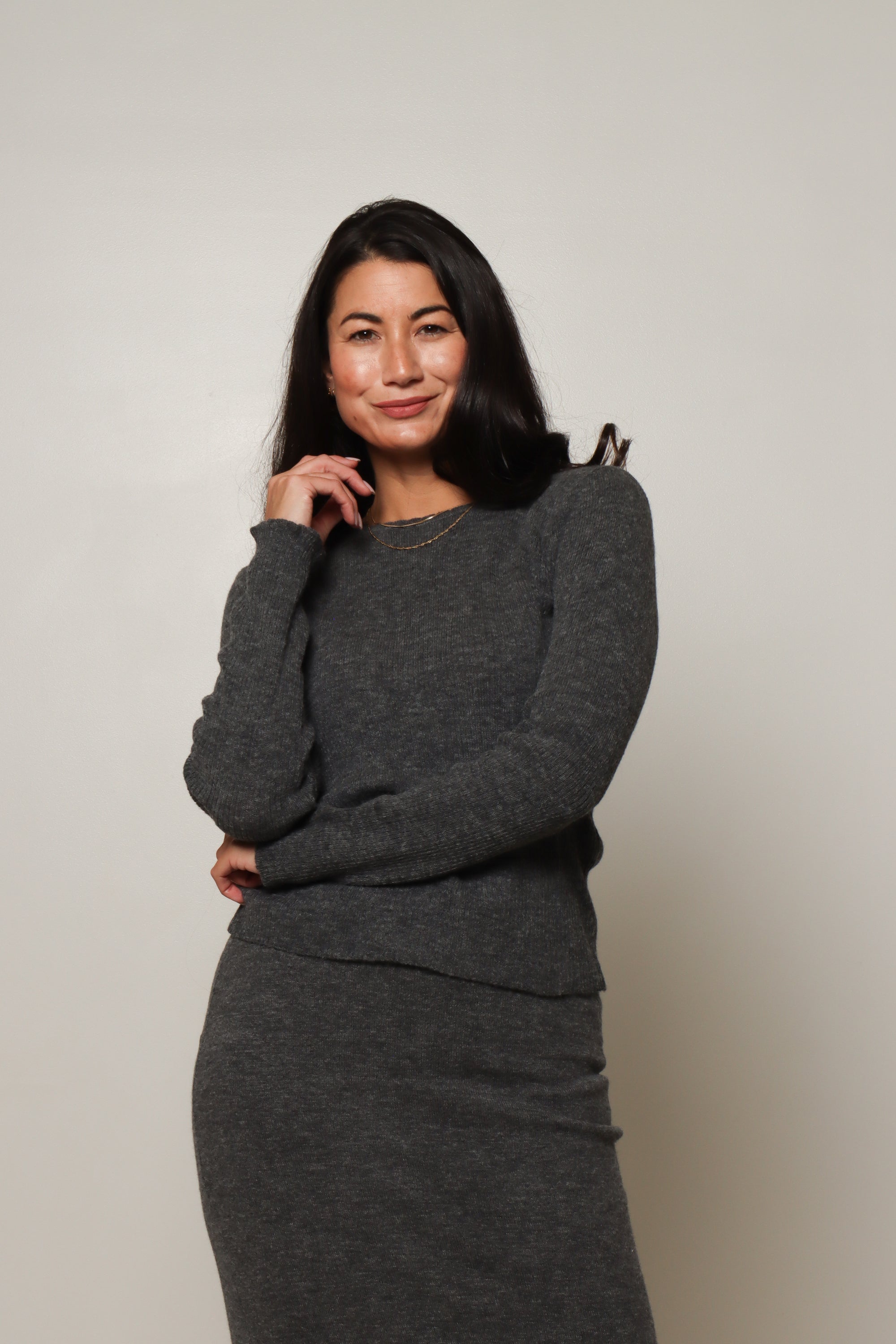 Charcoal Alpaca Long Sleeve Top#colour_charcoal