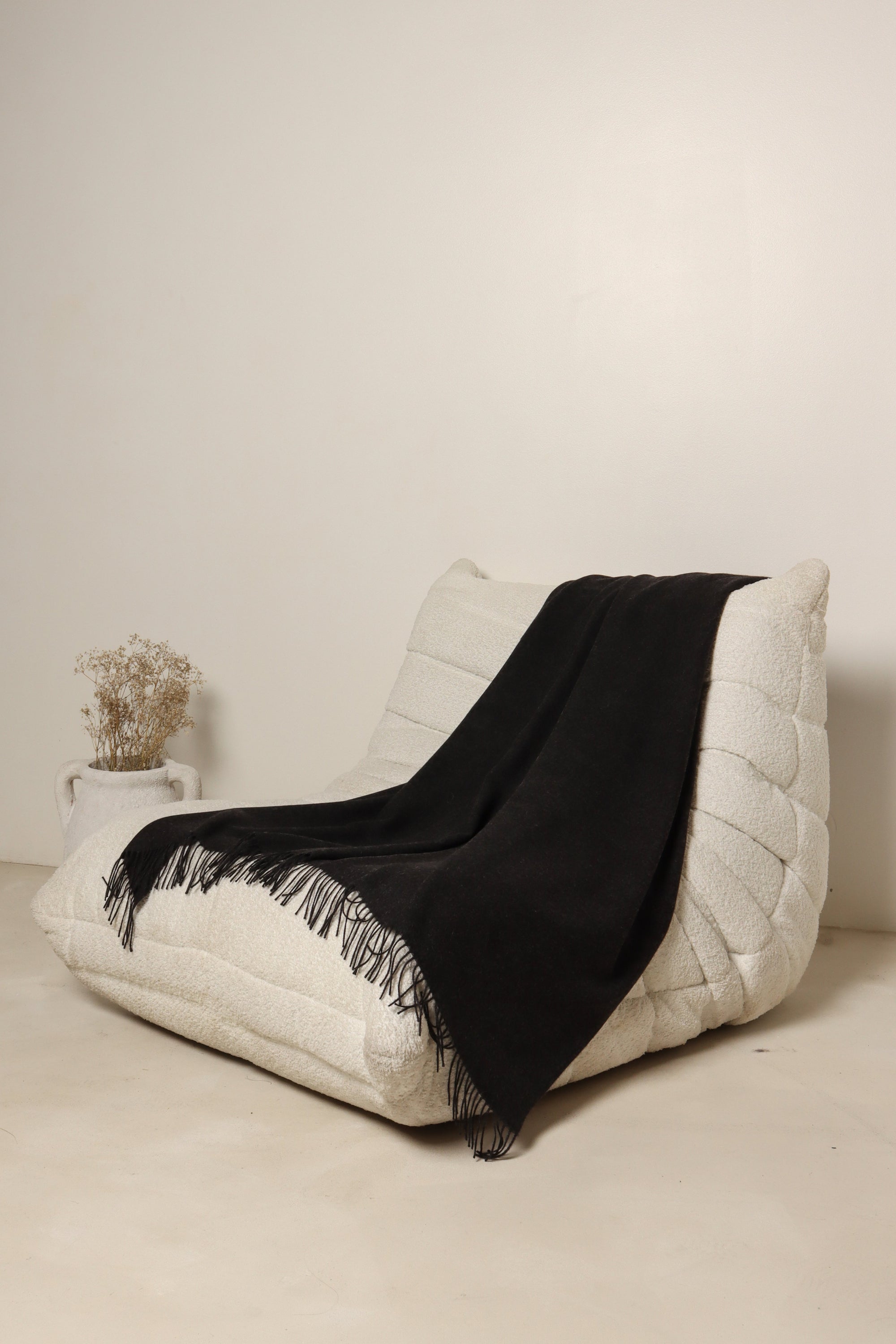 Charcoal Baby Alpaca Throw