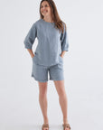 linen top with sleeves for women