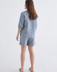 light blue linen top for women