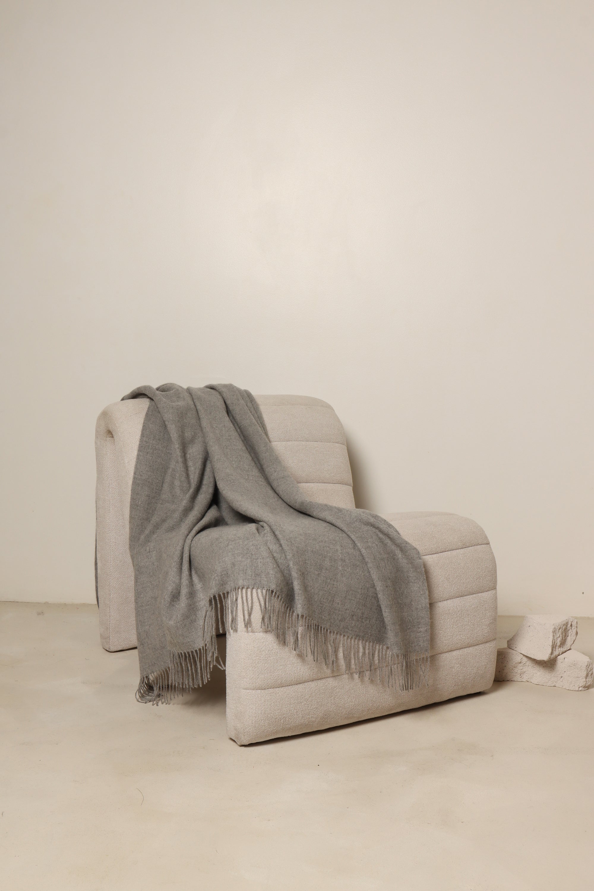 Light Grey Baby Alpaca Throw#colour_light-grey