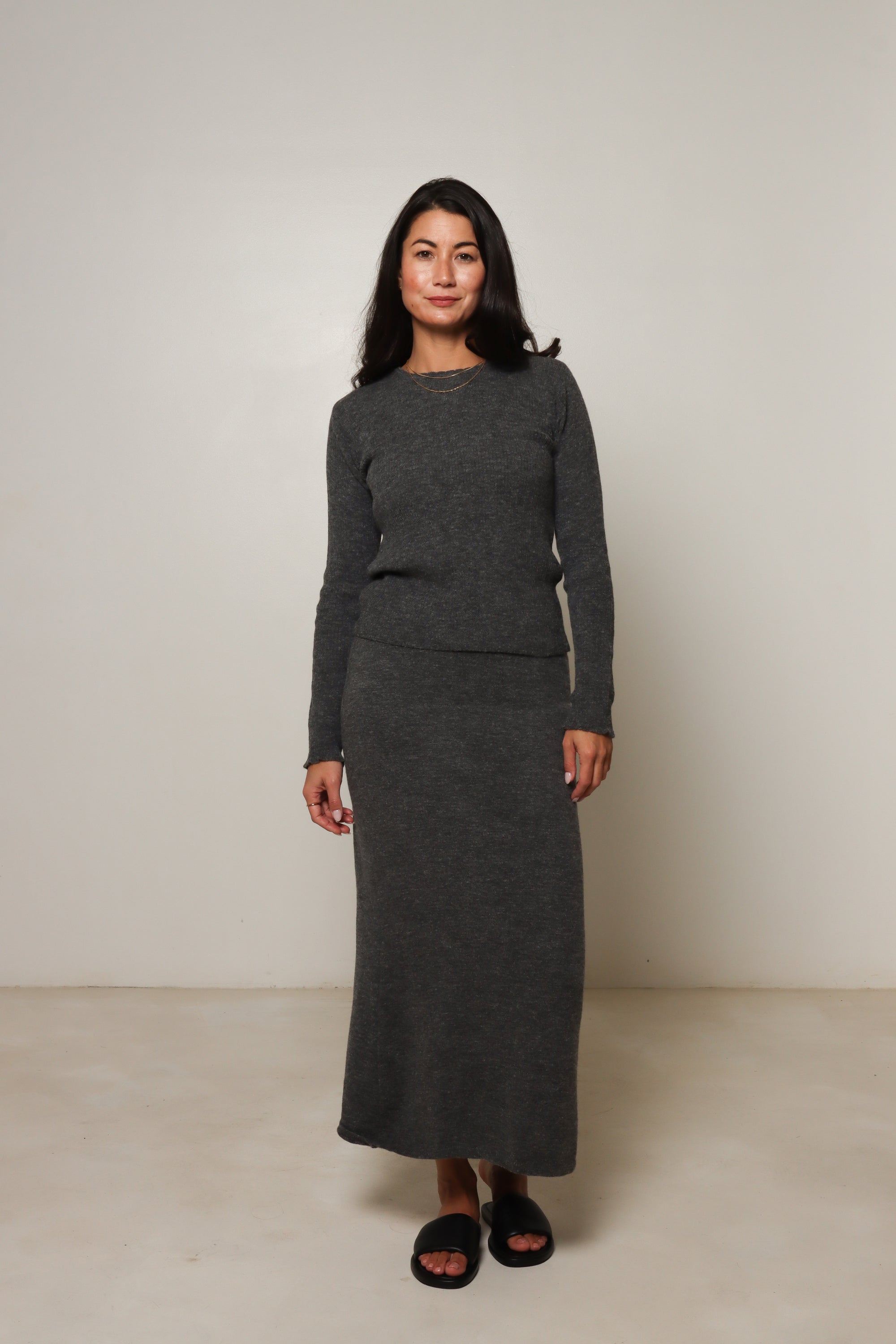 Ribbed Alpaca Long Sleeve Top