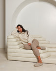 ribbed alpaca tights beige