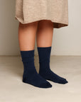 Thin Blue Alpaca Socks