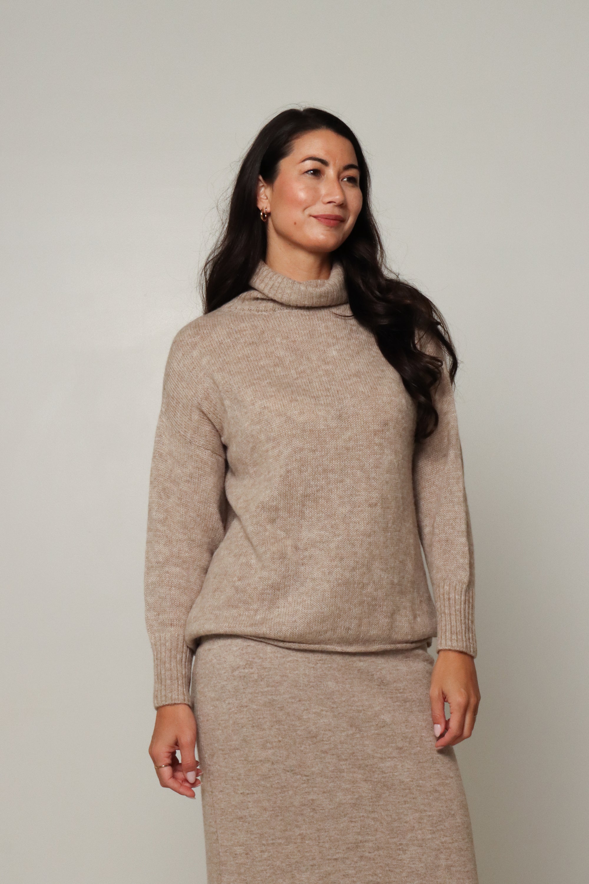 Womens Alpaca Turtleneck Jumper#colour_fawn