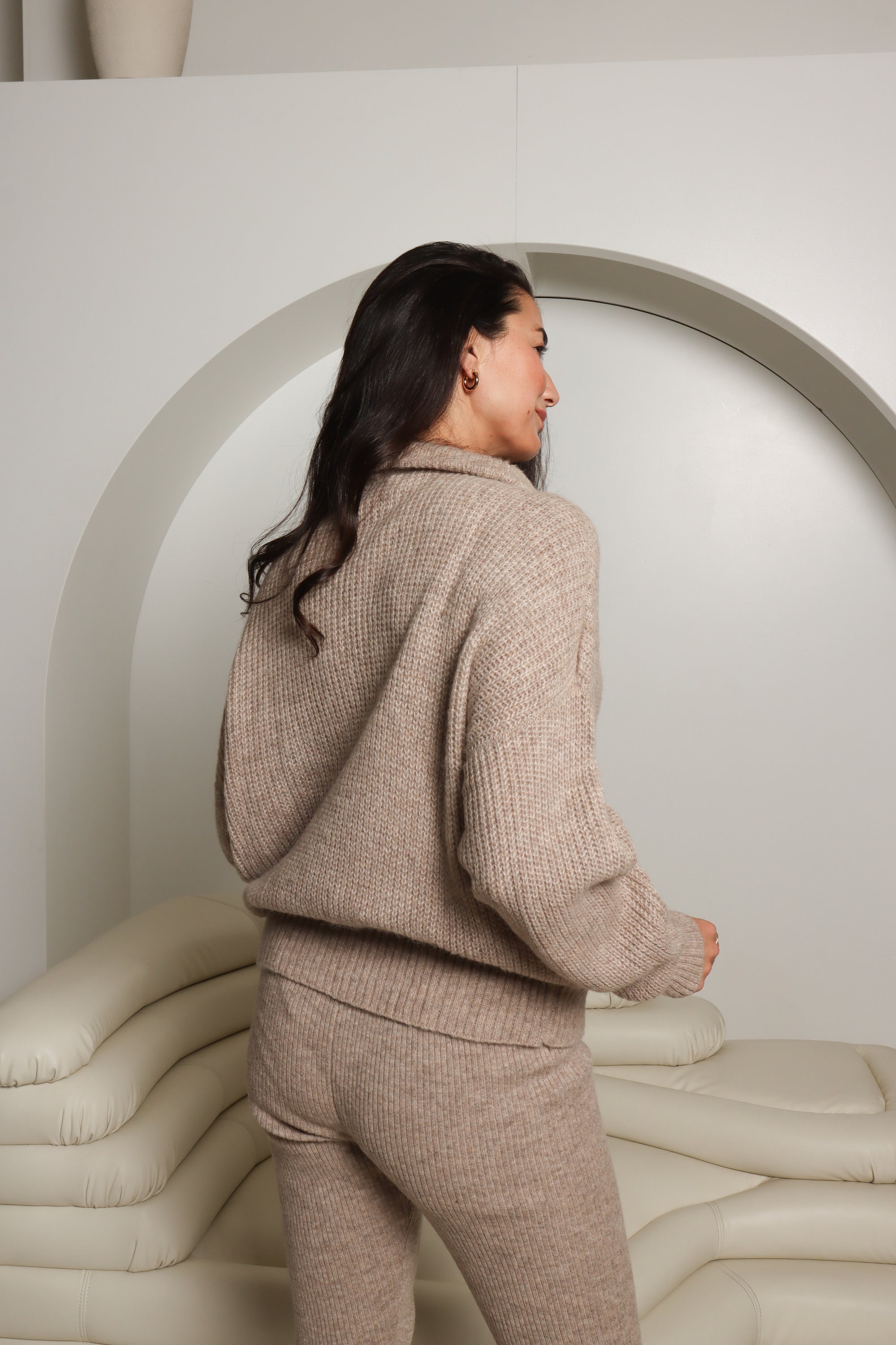 beige alpaca jumper for women