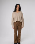 alpaca beige v neck jumper