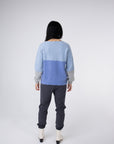 alpaca blue colour block knitwear