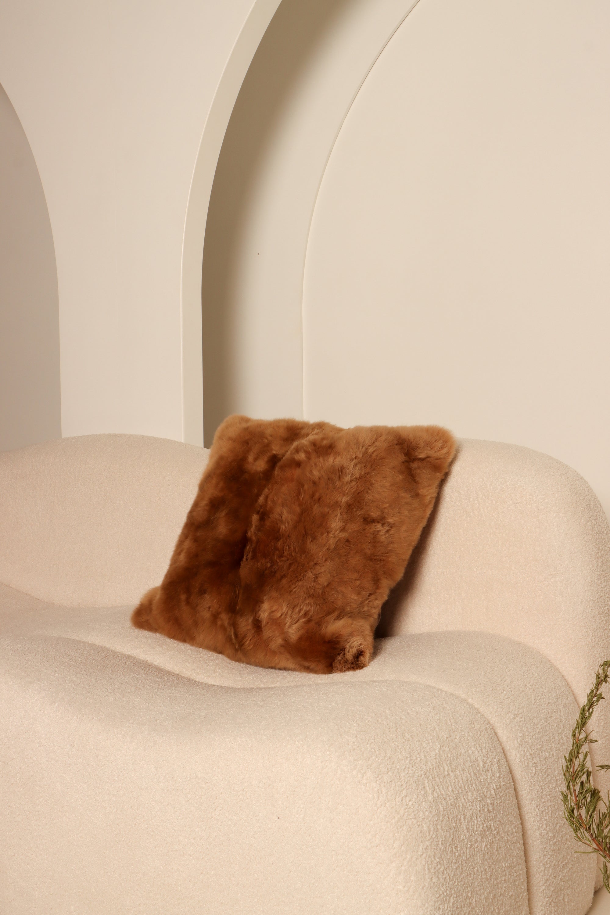 alpaca fleece cushion cover#colour_brown