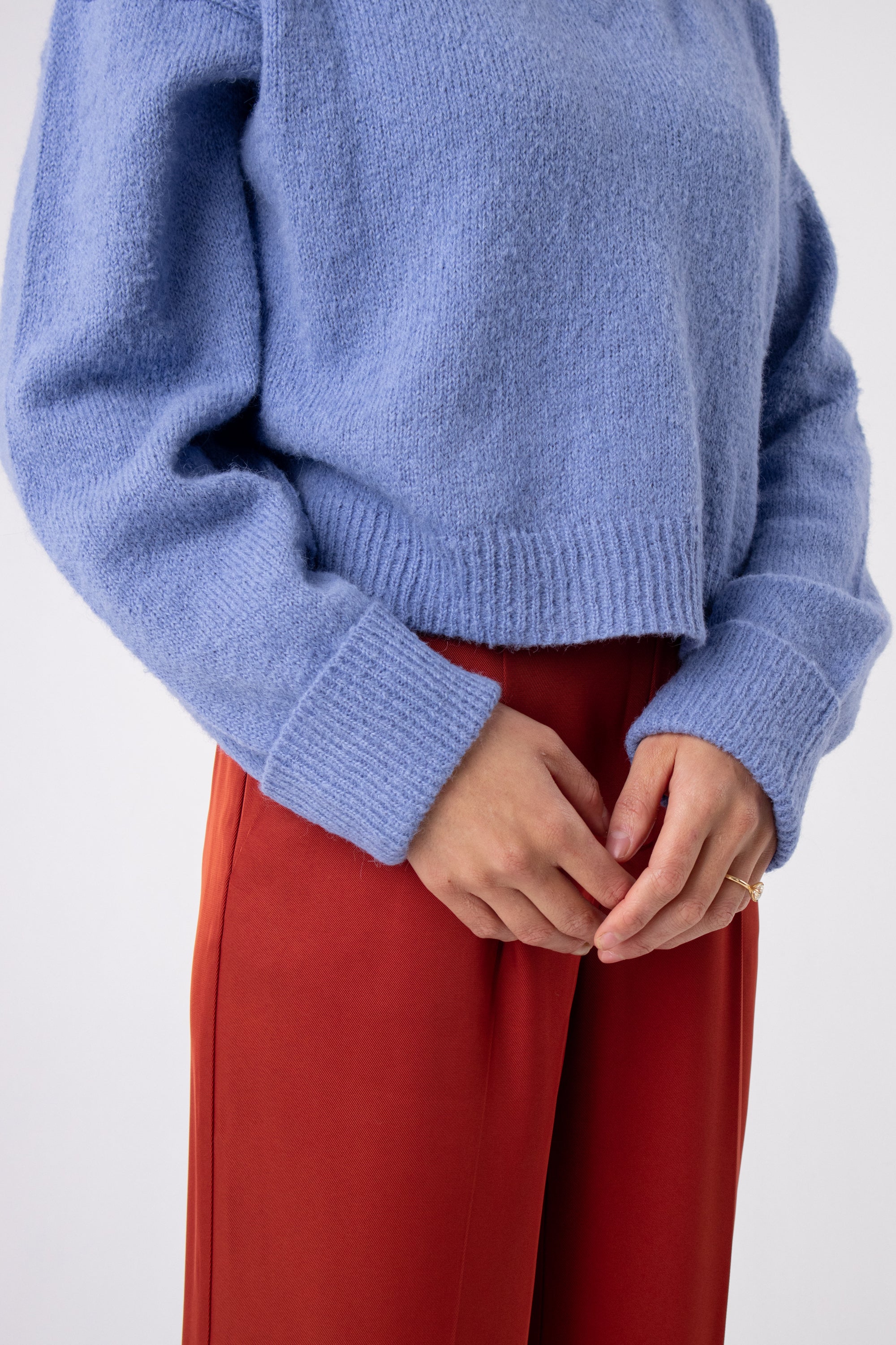 alpaca blue v neck jumper sydney
