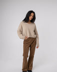 beige v neck jumper natural colour