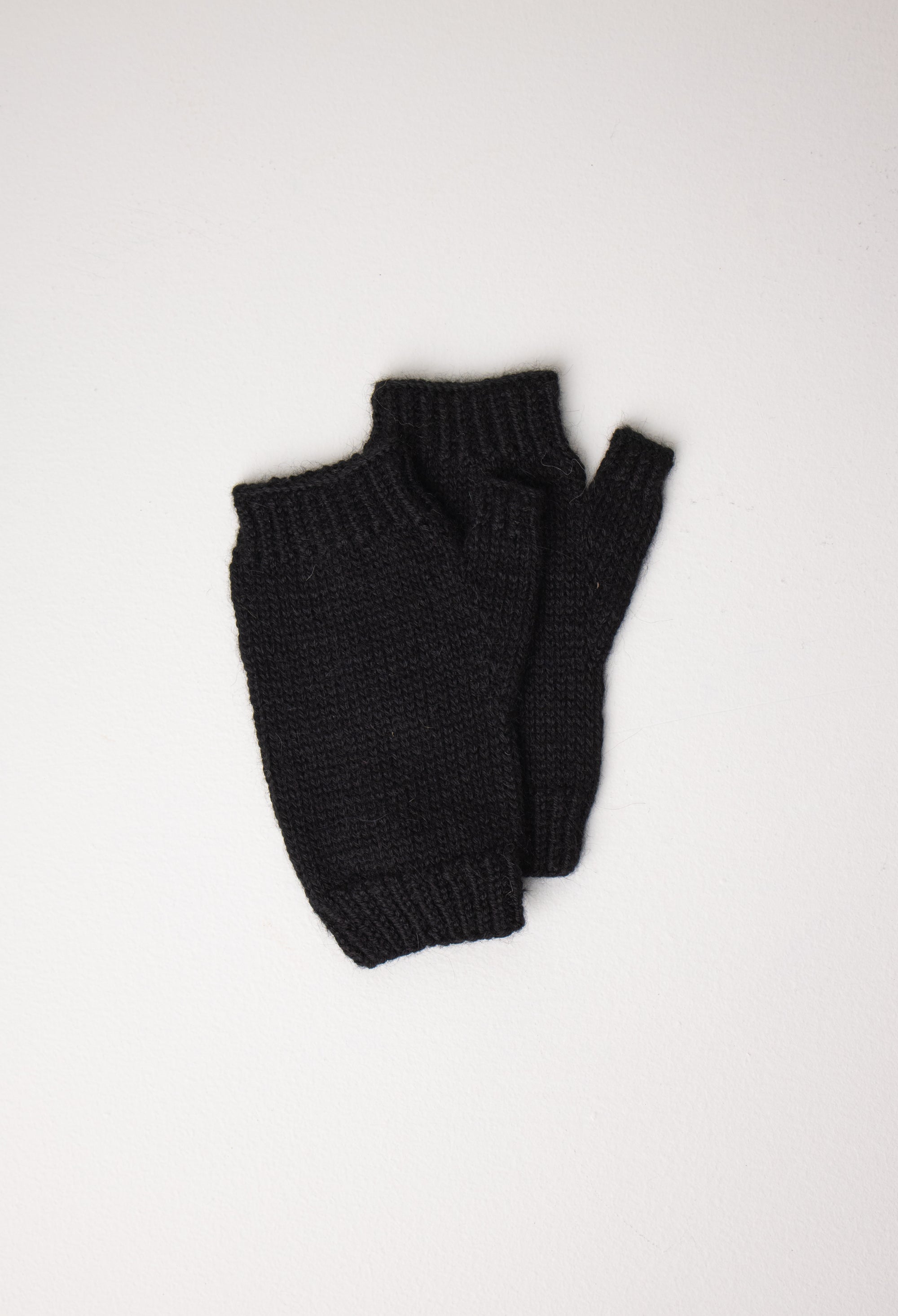 black baby alpaca mittens