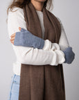 blue alpaca wool mittens