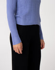 blue winter long sleeve alpaca top