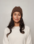 brown baby alpaca beanie