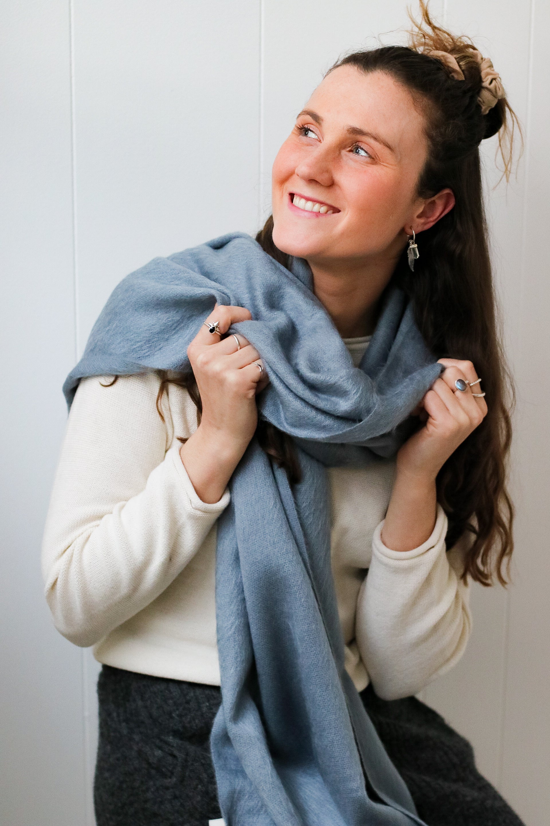 buy blue alpaca scarf australia
