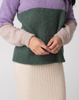 buy colour block round neck boucle jumper