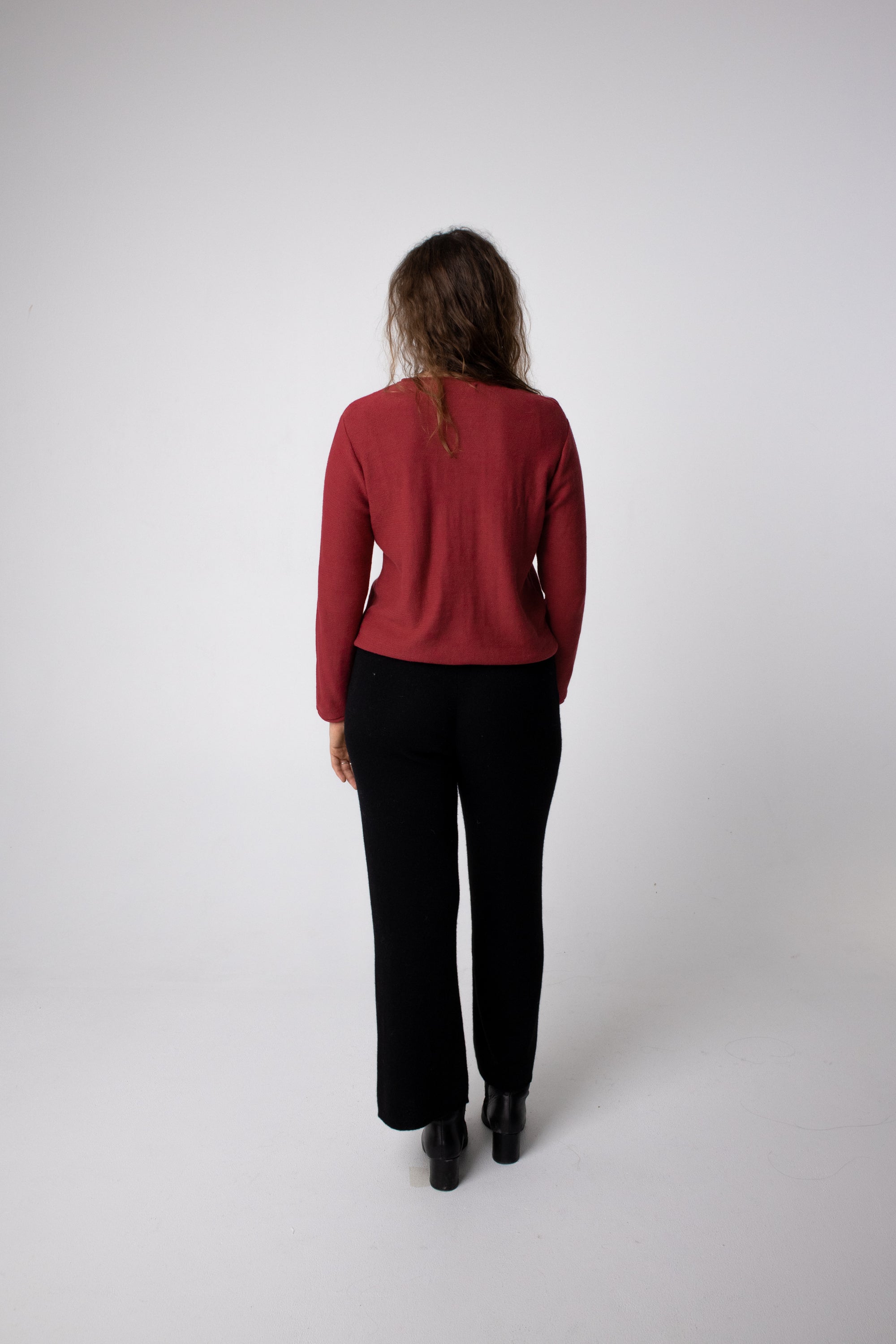 buy magenta alpaca long sleeve knit top#colour_magenta