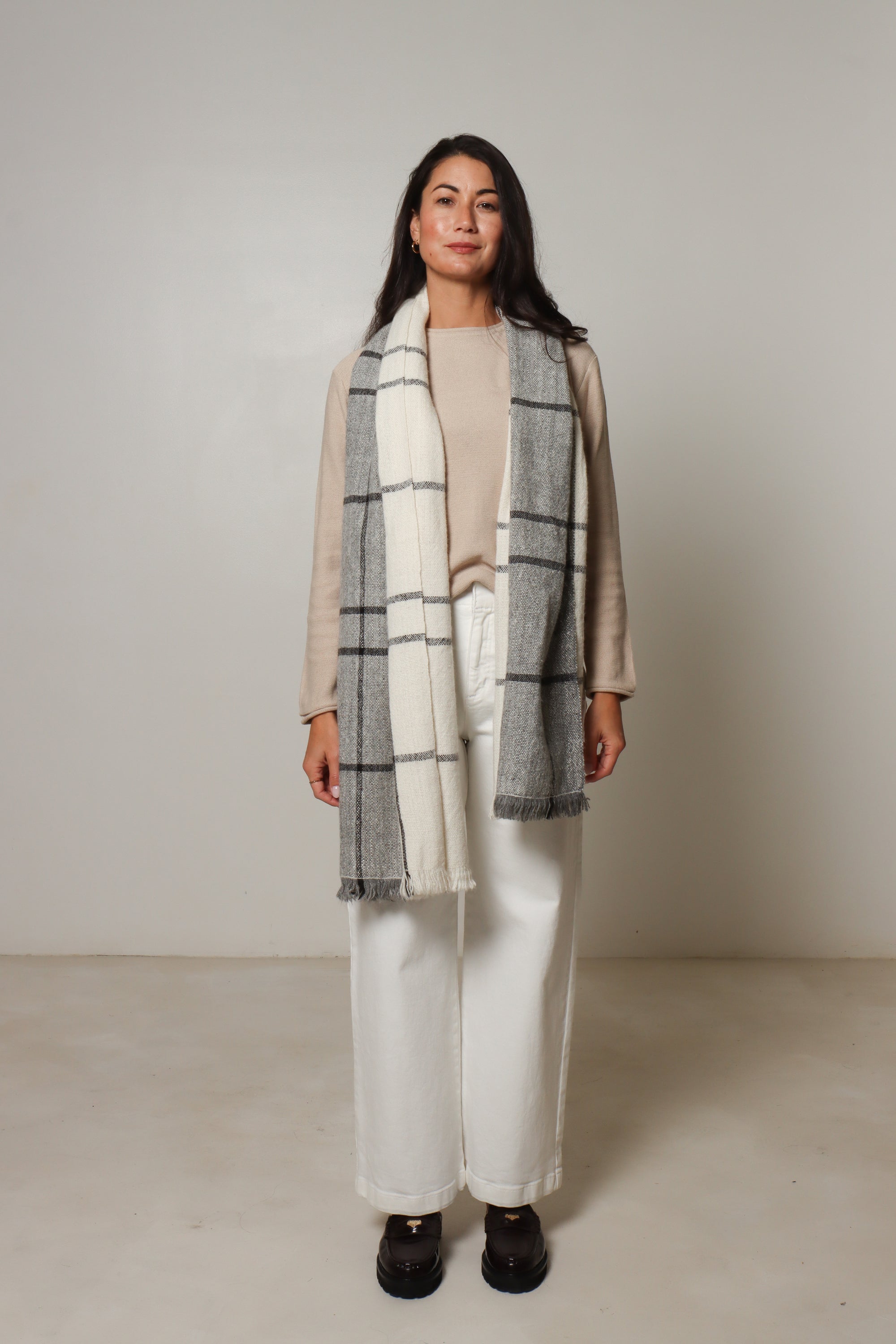 buy sustainable winter scarf australia#colour_light-grey-and-white