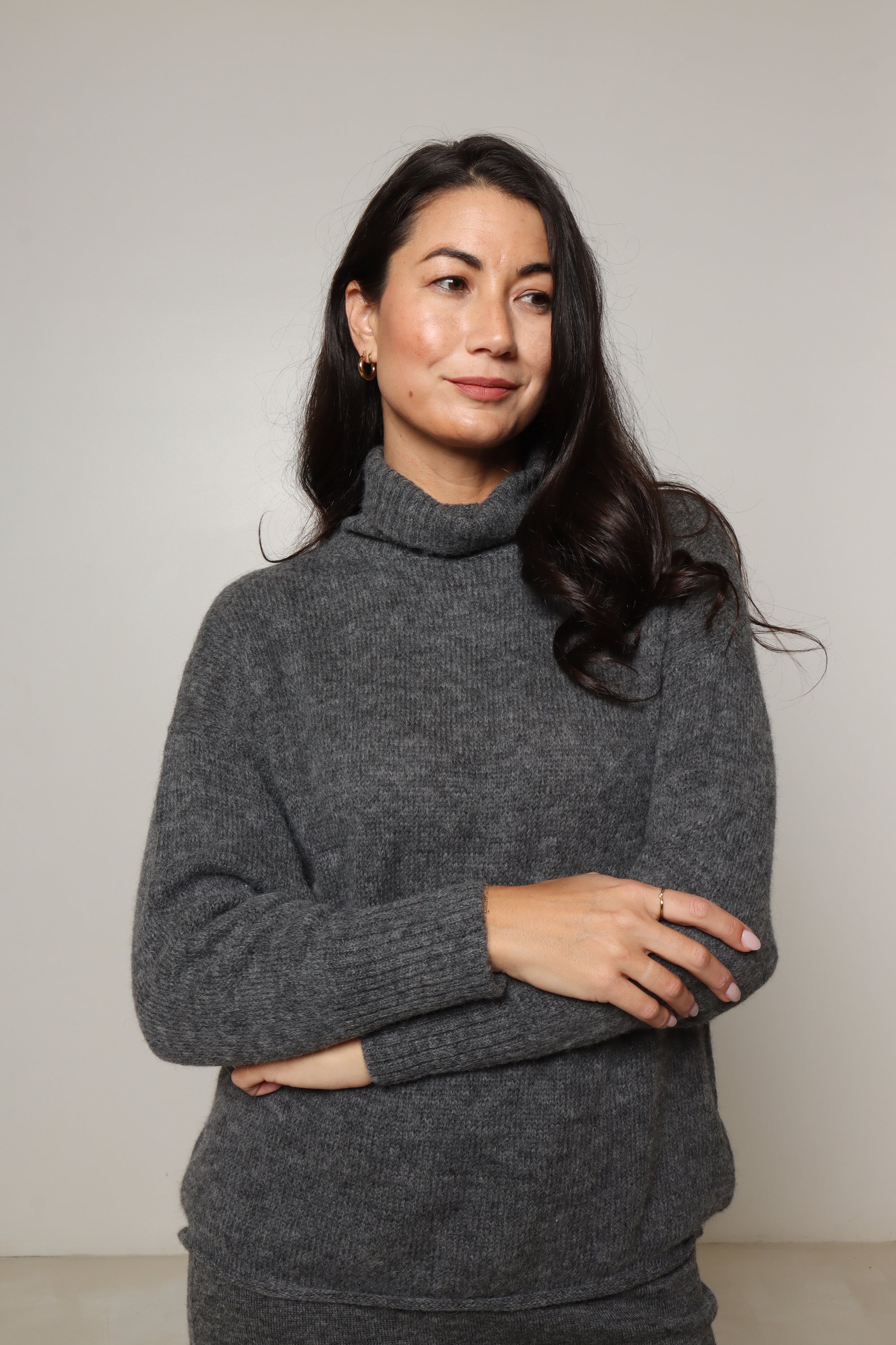 charcoal alpaca turtleneck jumper in australia