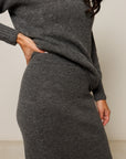 charcoal alpaca winter knit skirts