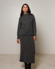 charcoal winter knit skirt alpaca