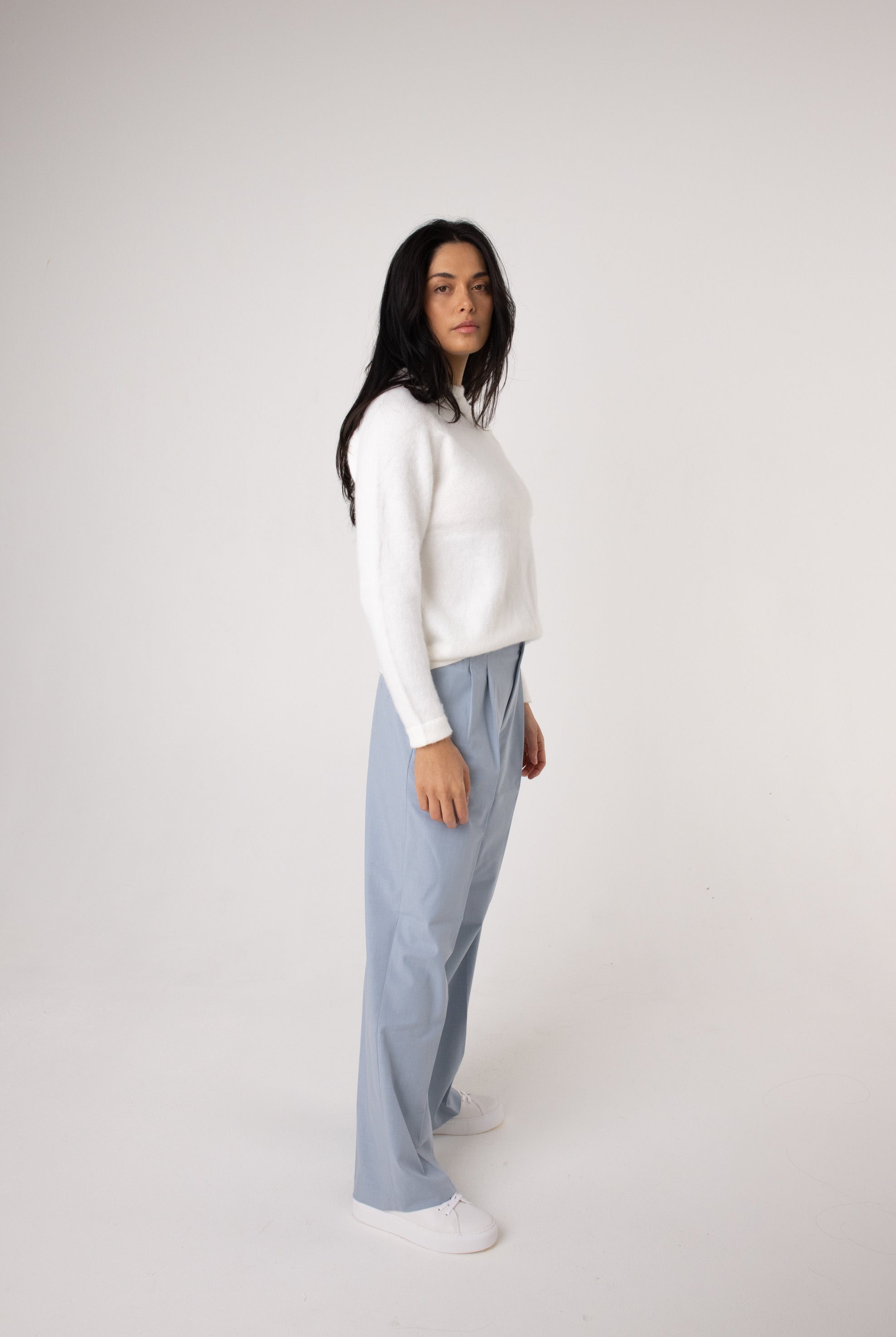 classic white jumper for winter