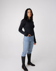 crew neck alpaca long sleeve top
