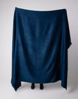 deep blue alpaca wool throw