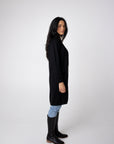 full length black alpaca cardigan