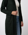 green alpaca cardigan