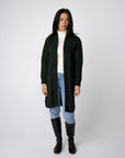 green alpaca long cardigan