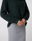 green crew neck natural fibre jumper