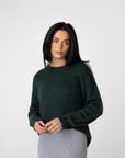 green round neck alpaca jumper