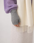 grey baby alpaca fingerless mittens australia