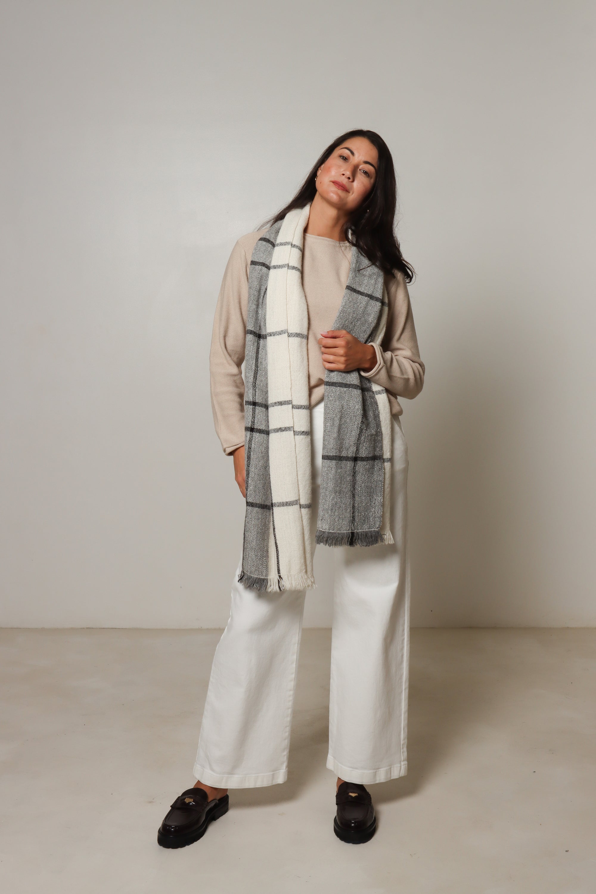 handwoven scarf undyed