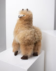 large alpaca wool plush toy beige
