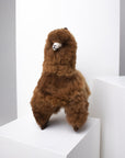 large alpaca wool plush toy brown
