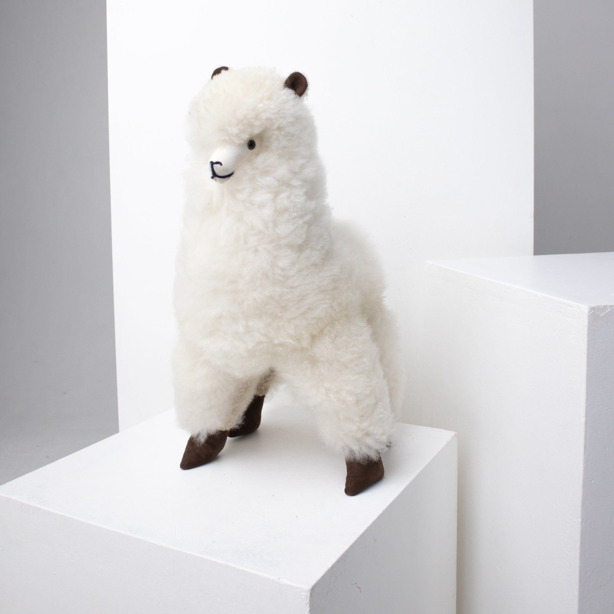 large alpaca wool plush toy white#colour_white