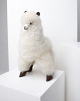 large alpaca wool plush toy white