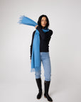large blue baby alpaca wrap