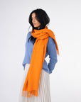 large orange baby alpaca scarf