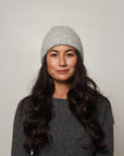 light grey alpaca beanie for women