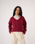 magenta v neck alpaca jumper melbourne